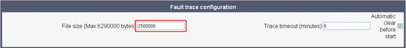 OpenStage Fault trace configuration - File size